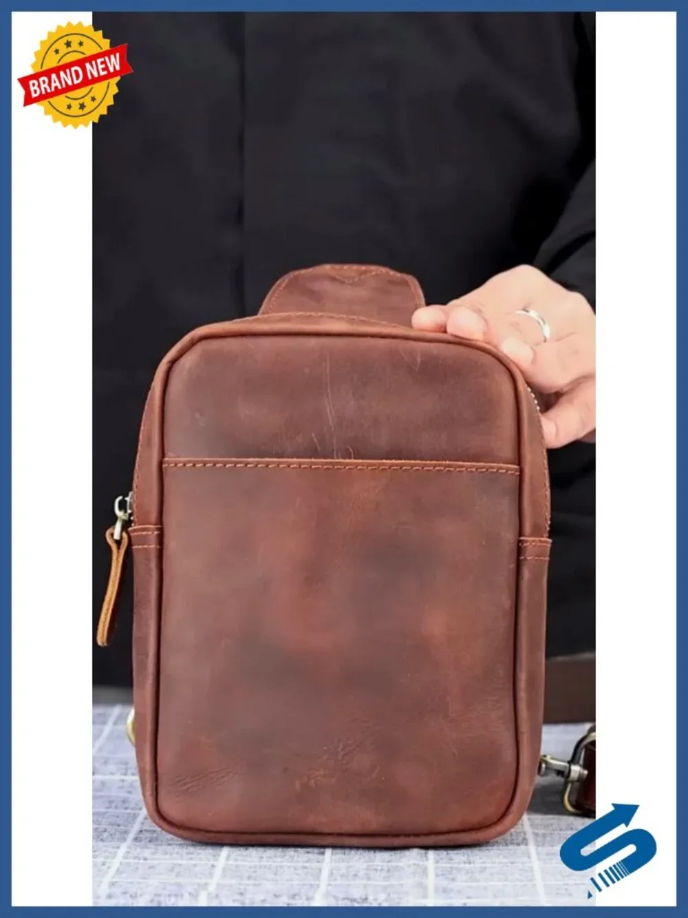 Genuine Leather Sling Bag Crossbody Purse Vintage Small Messenger Shoulder